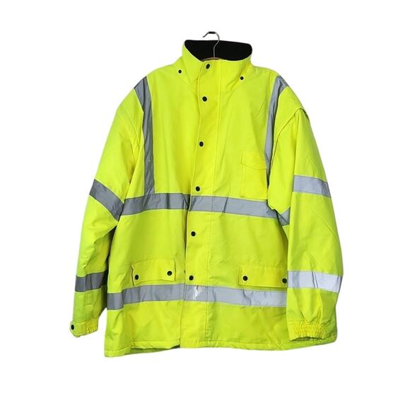 MAJESTIC M-Safe 75-1303 Neon Yellow High Visibility Reflective Parka Coat XL - Picture 1 of 2